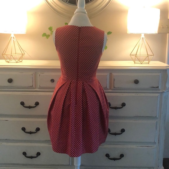 Pink Tartan 50s Flare Polka Dot Dress - Picture 5 of 8